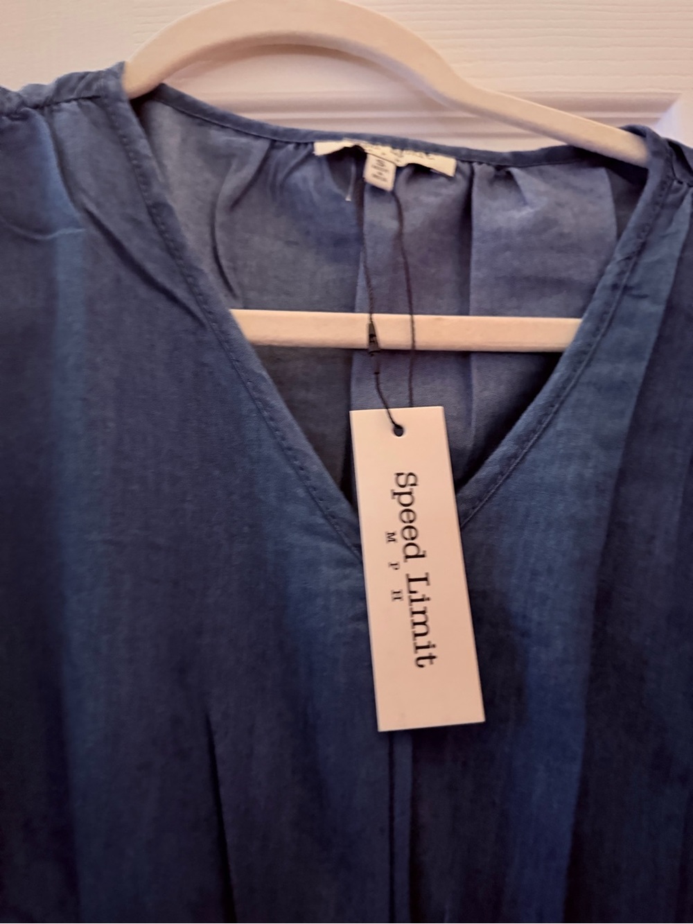 NWT Speed Limit Denim Blue Flutter Sleeve Mini Dress | Size Medium - Picture 2 of 3